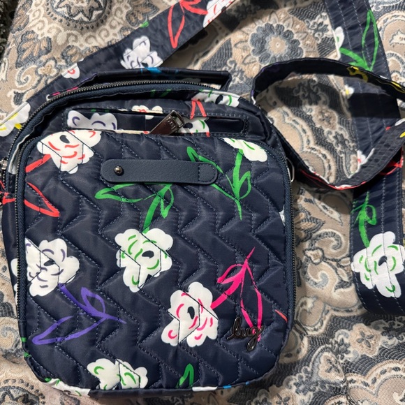 Vera Bradley Handbags - Vera Bradley Navy Quilted Floral Crossbody with Multicolor Accents